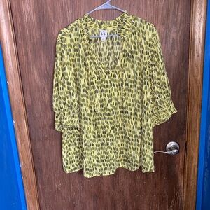 Ann Taylor Vibrant Yellow and Black Blouse
